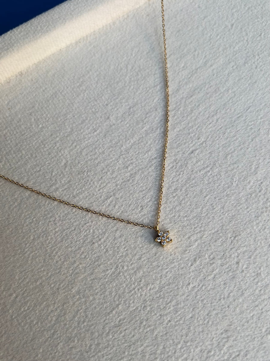 Crystal Flower Pendant Necklace