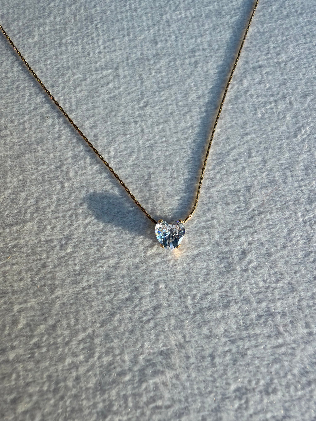 Crystal Heart Solitaire Necklace