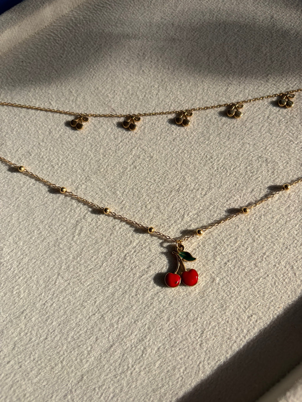 Cherry Charm Layered Neckchain