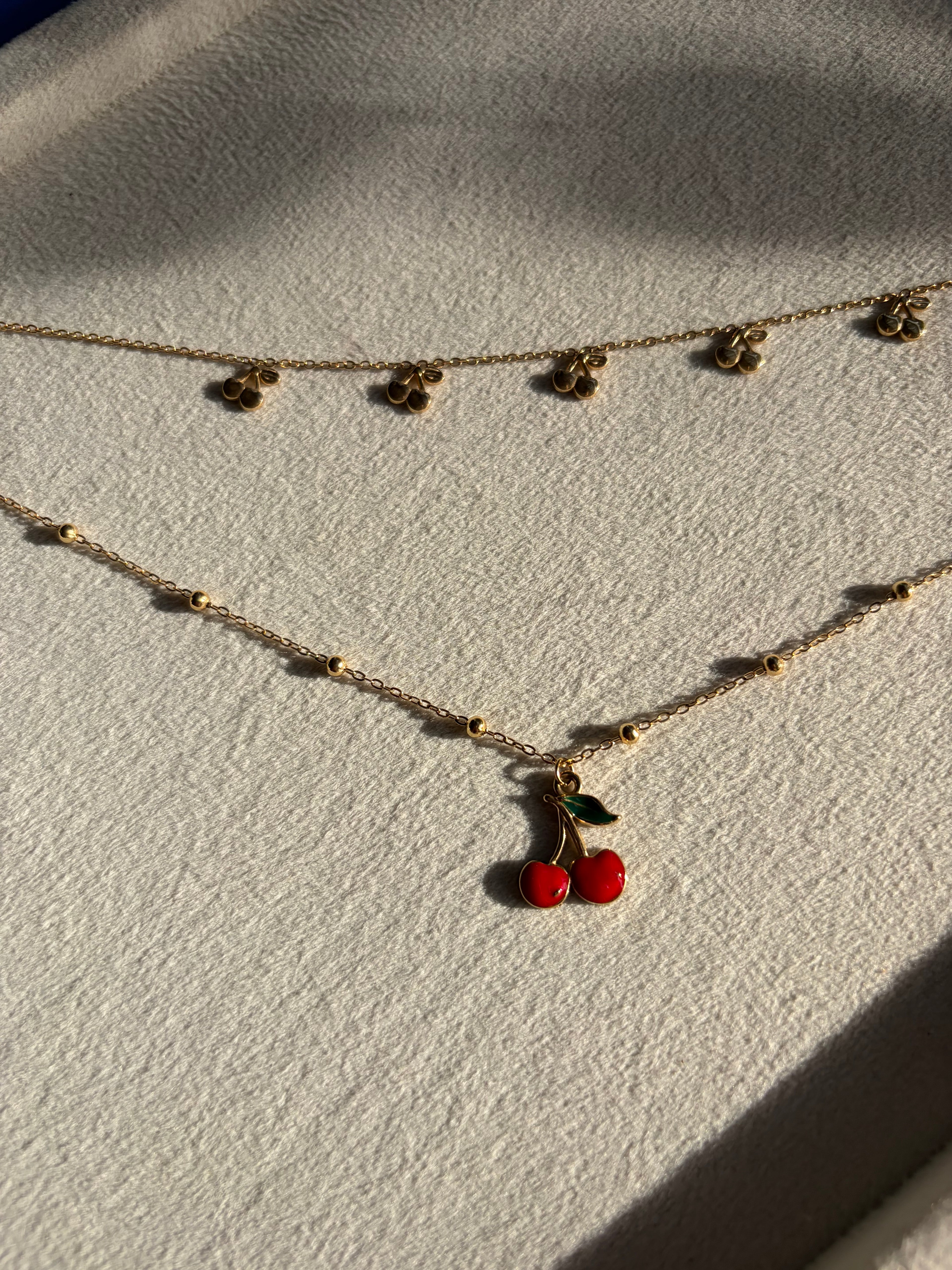 Cherry Charm Layered Neckchain