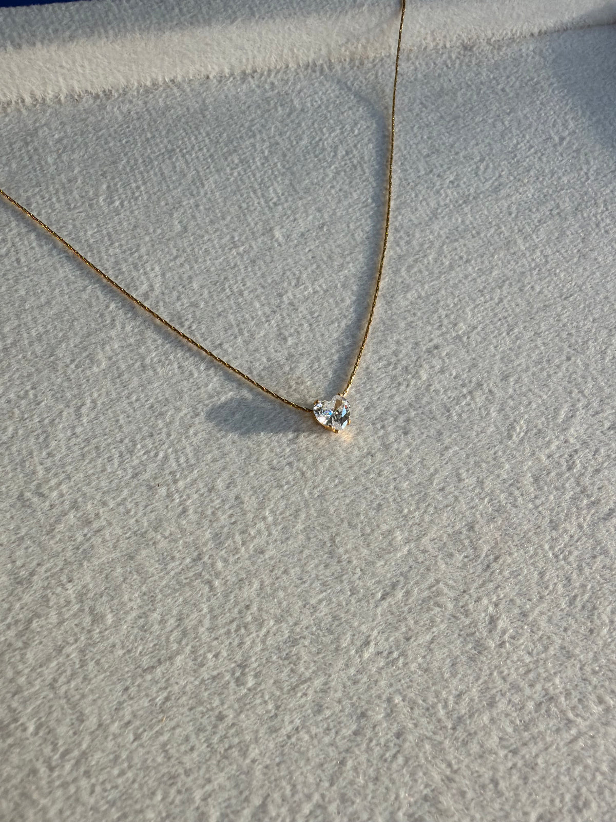 Crystal Heart Solitaire Necklace