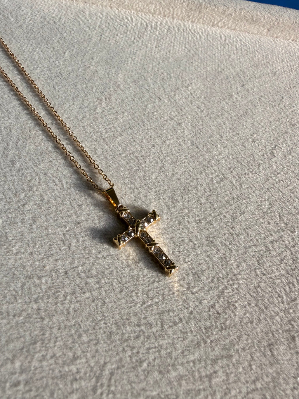 Crystal Pavé Cross Pendant Necklace