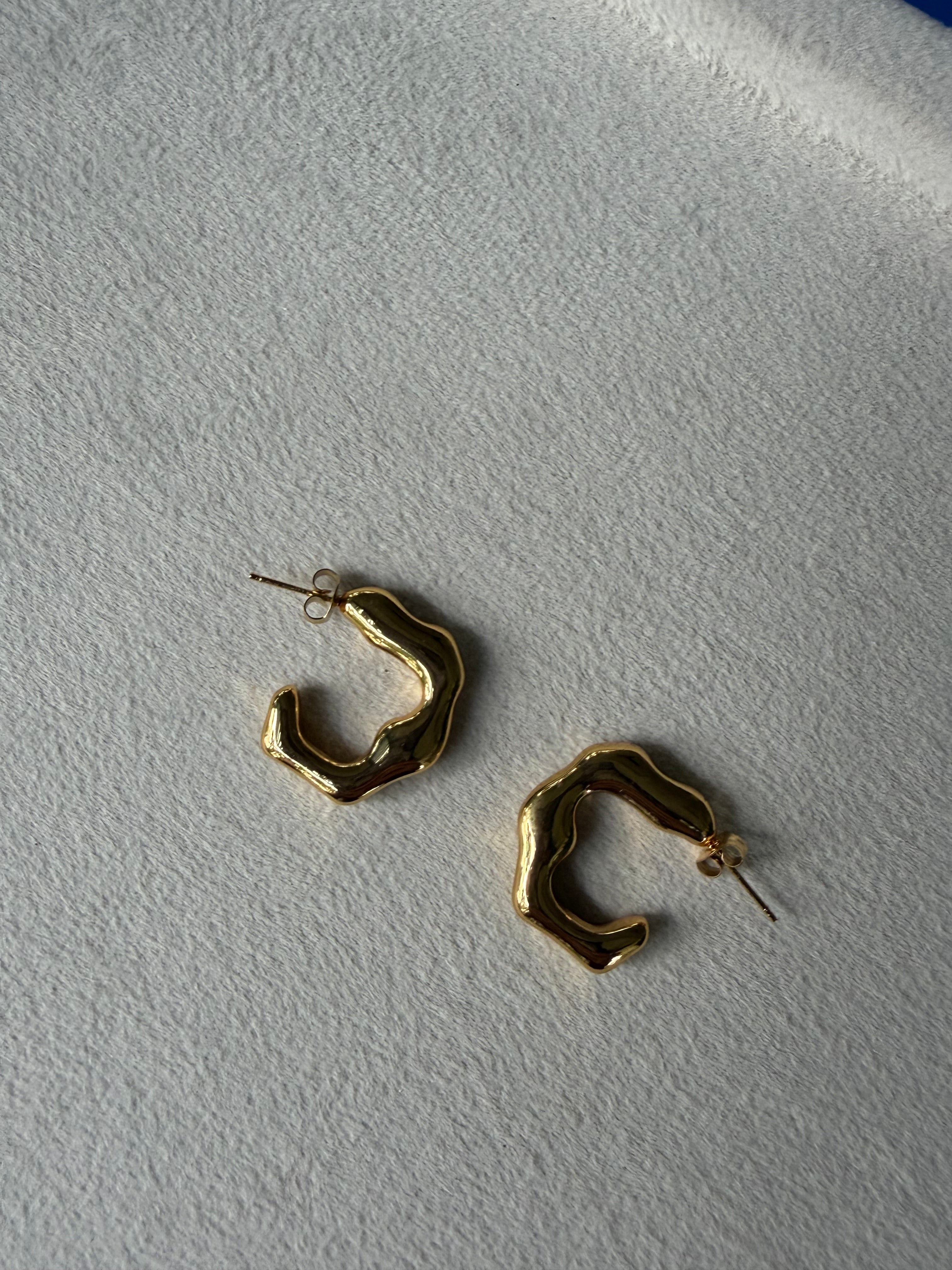 Molten Wave Hoop Earrings