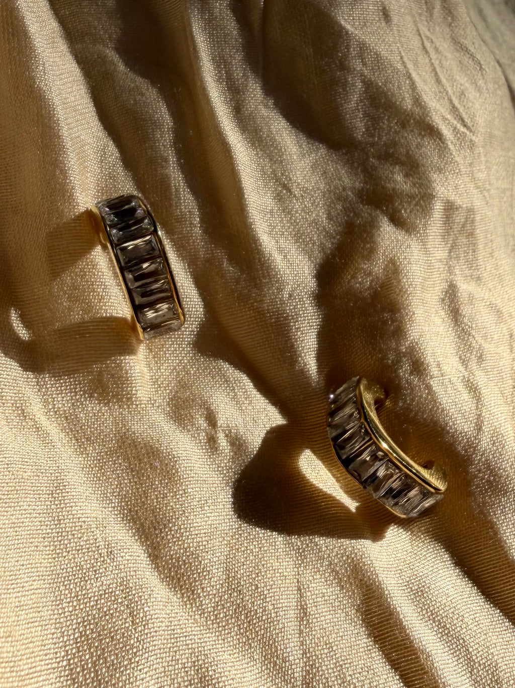 Baguette Crystal Hoop Earrings
