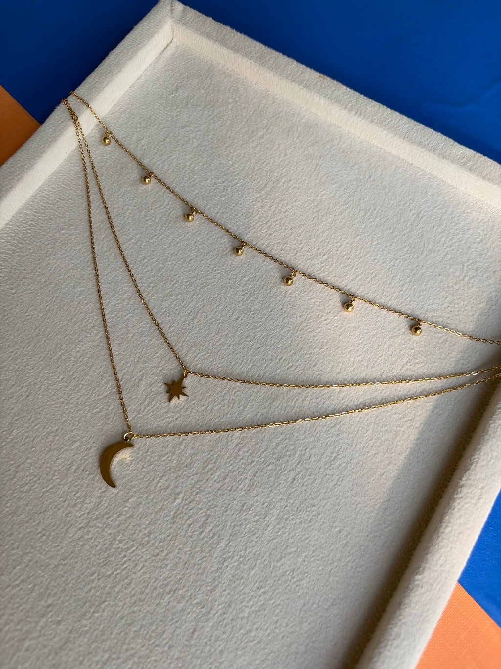 Celestial 3 layered neck chain