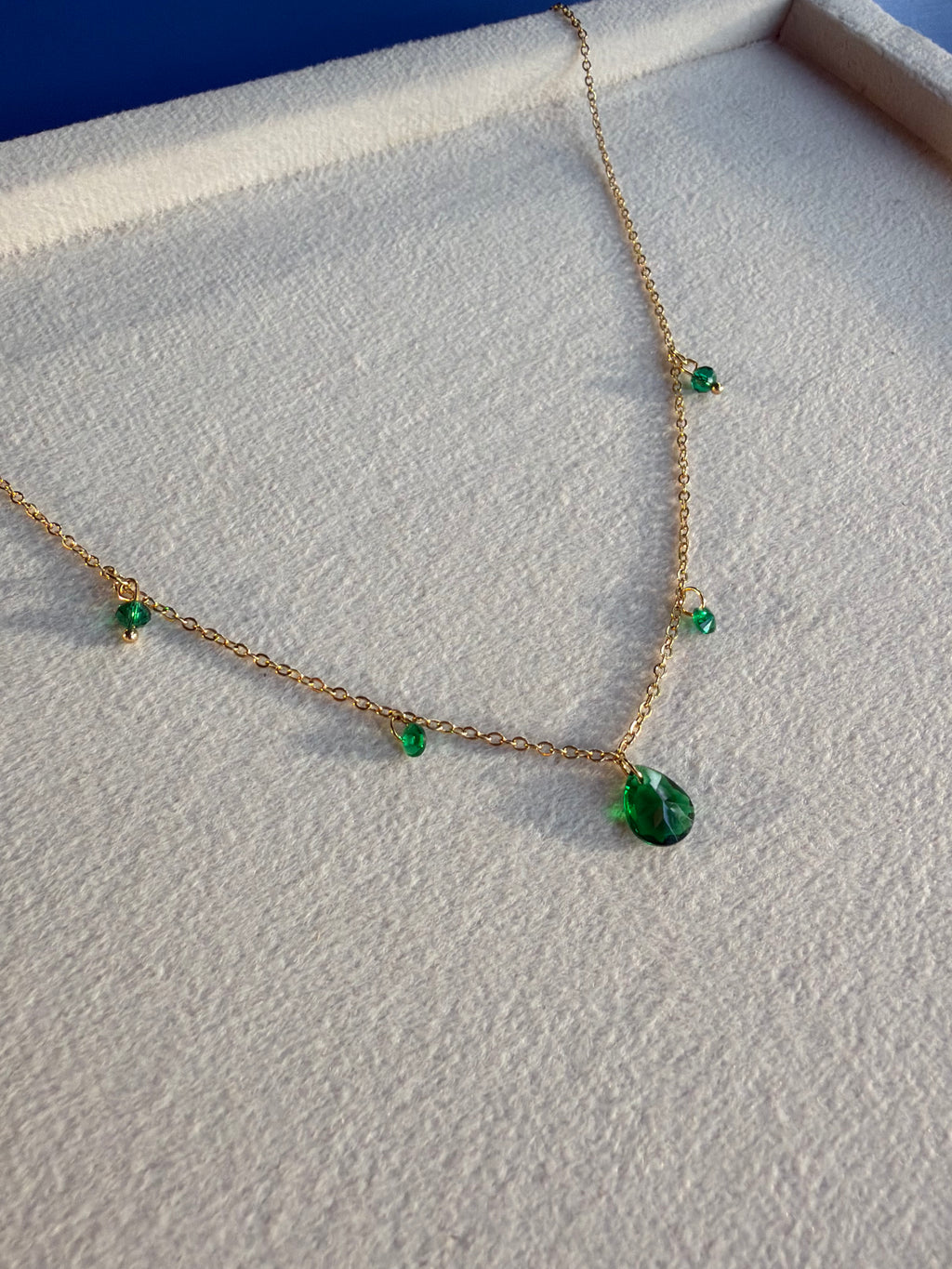 Emerald Raindrop Necklace