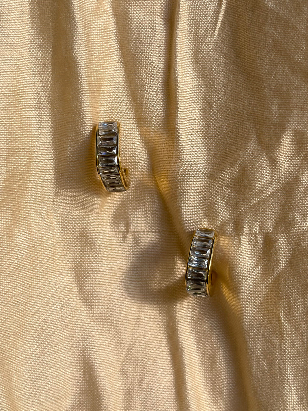 Baguette Crystal Hoop Earrings