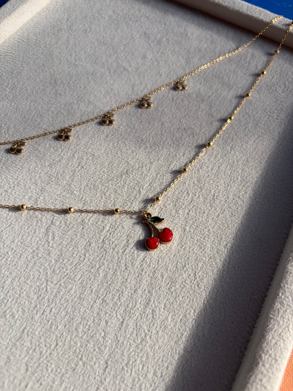 Cherry Charm Layered Neckchain