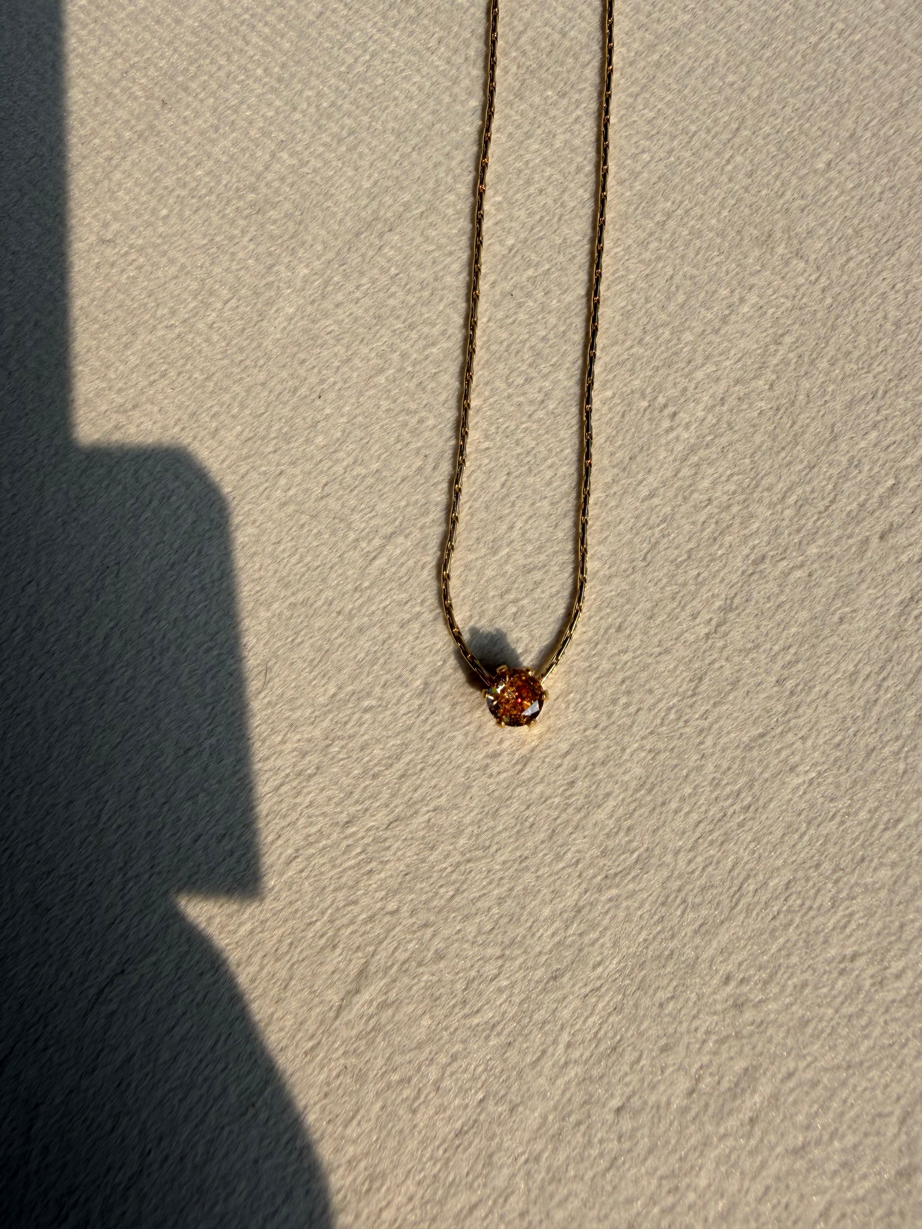 Dainty Golden Solitaire Neckchain