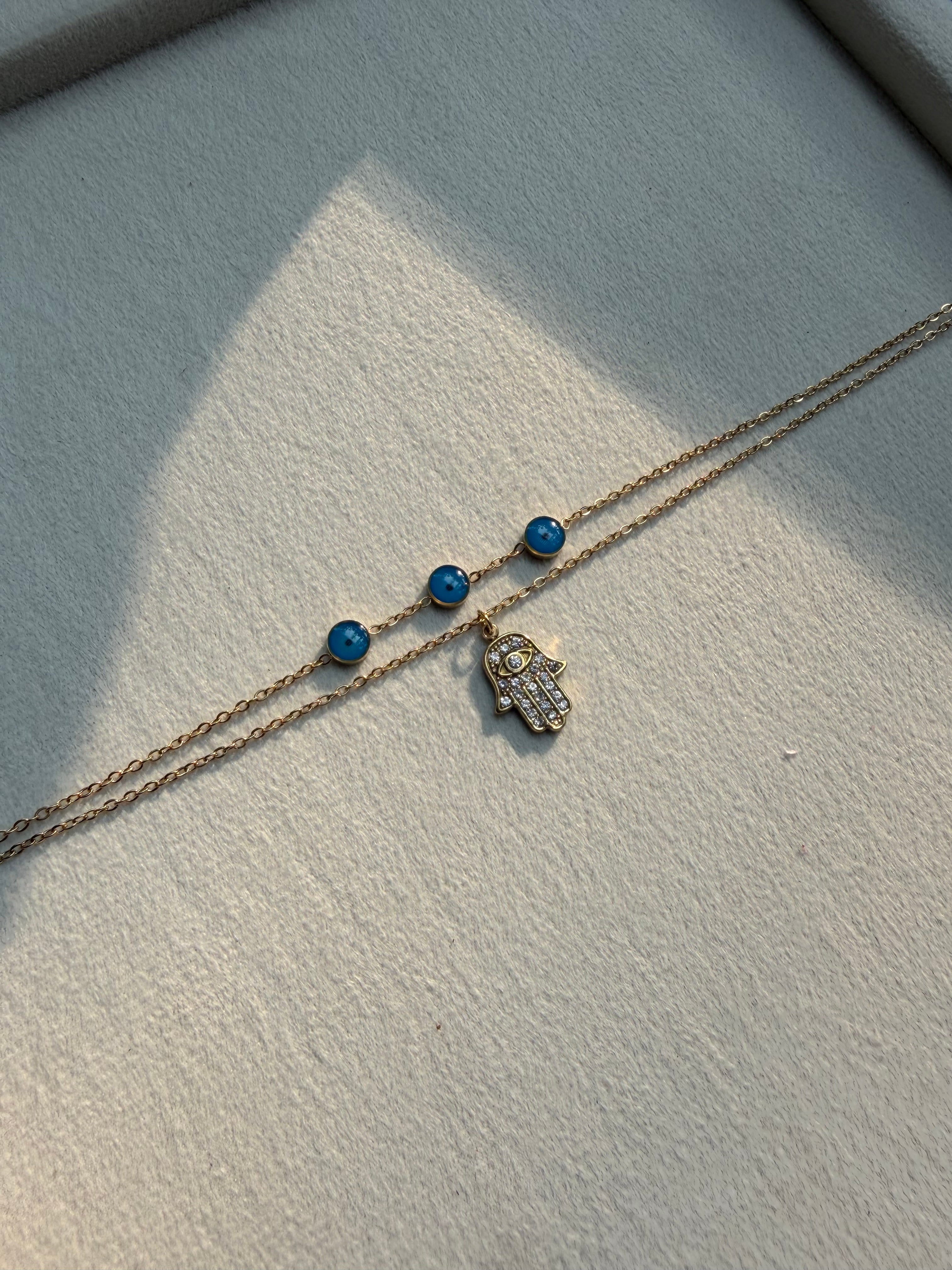 Hamsa Double layered neckchain