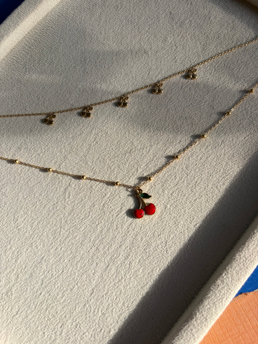 Cherry Charm Layered Neckchain