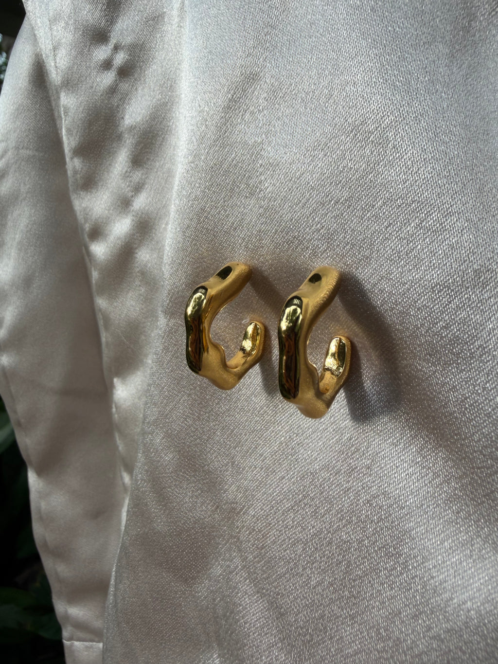 Molten Wave Hoop Earrings