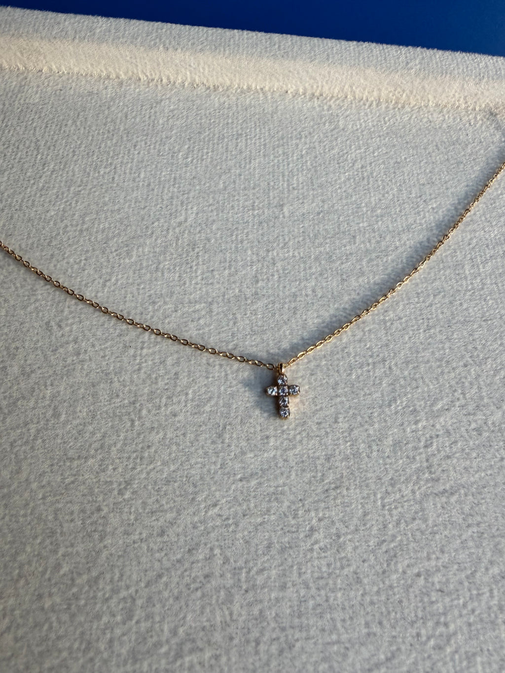 Mini Crystal Cross Pendant Necklace