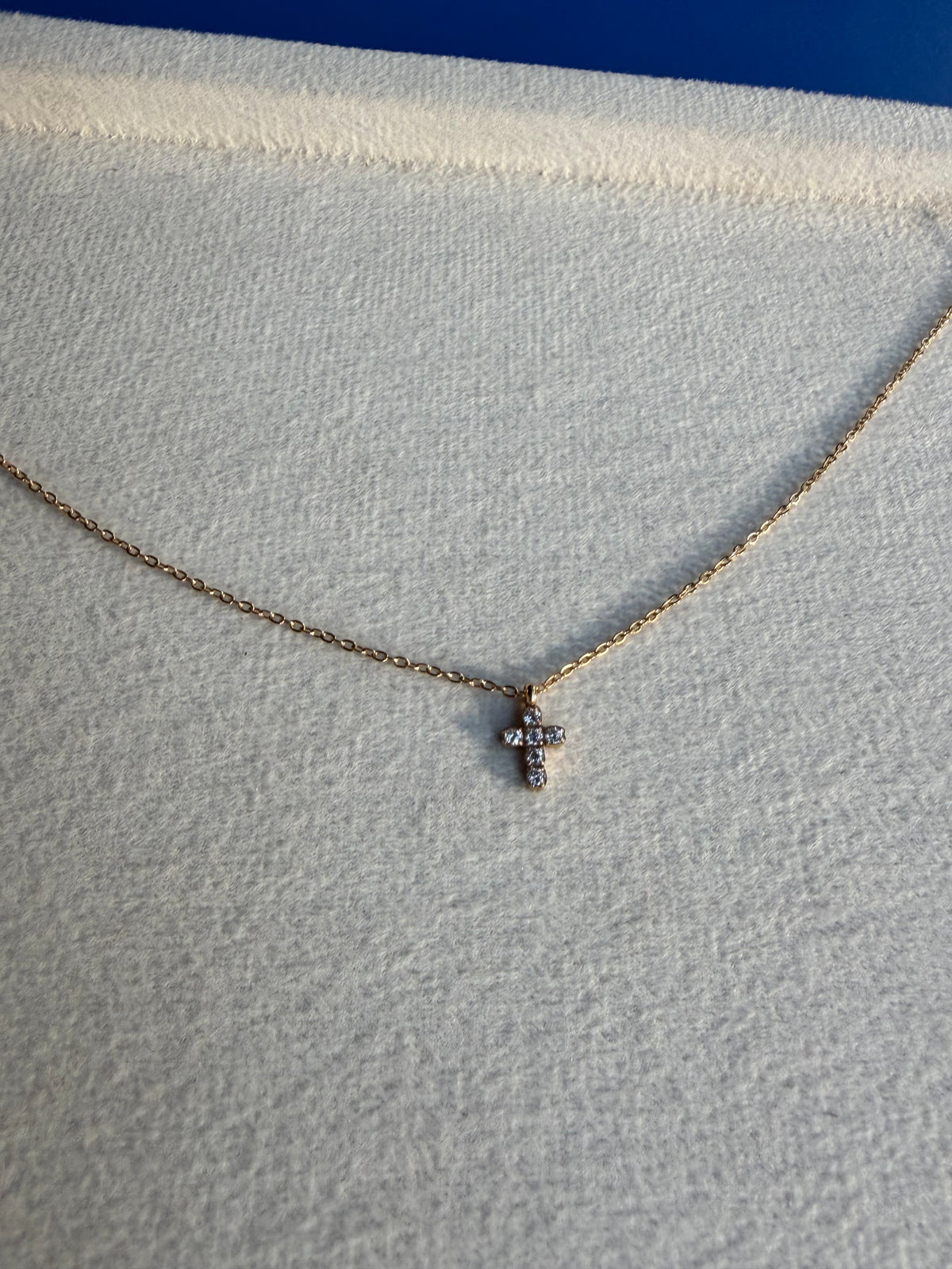 Mini Crystal Cross Pendant Necklace