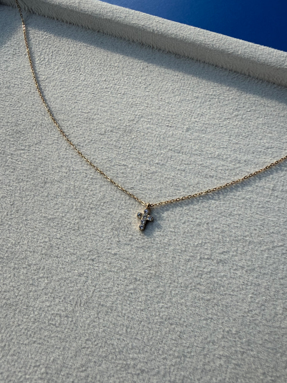 Mini Crystal Cross Pendant Necklace
