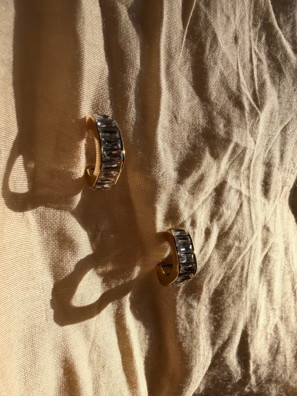 Baguette Crystal Hoop Earrings
