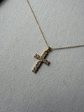 Gold Pavé Crystal Cross Pendant Necklace