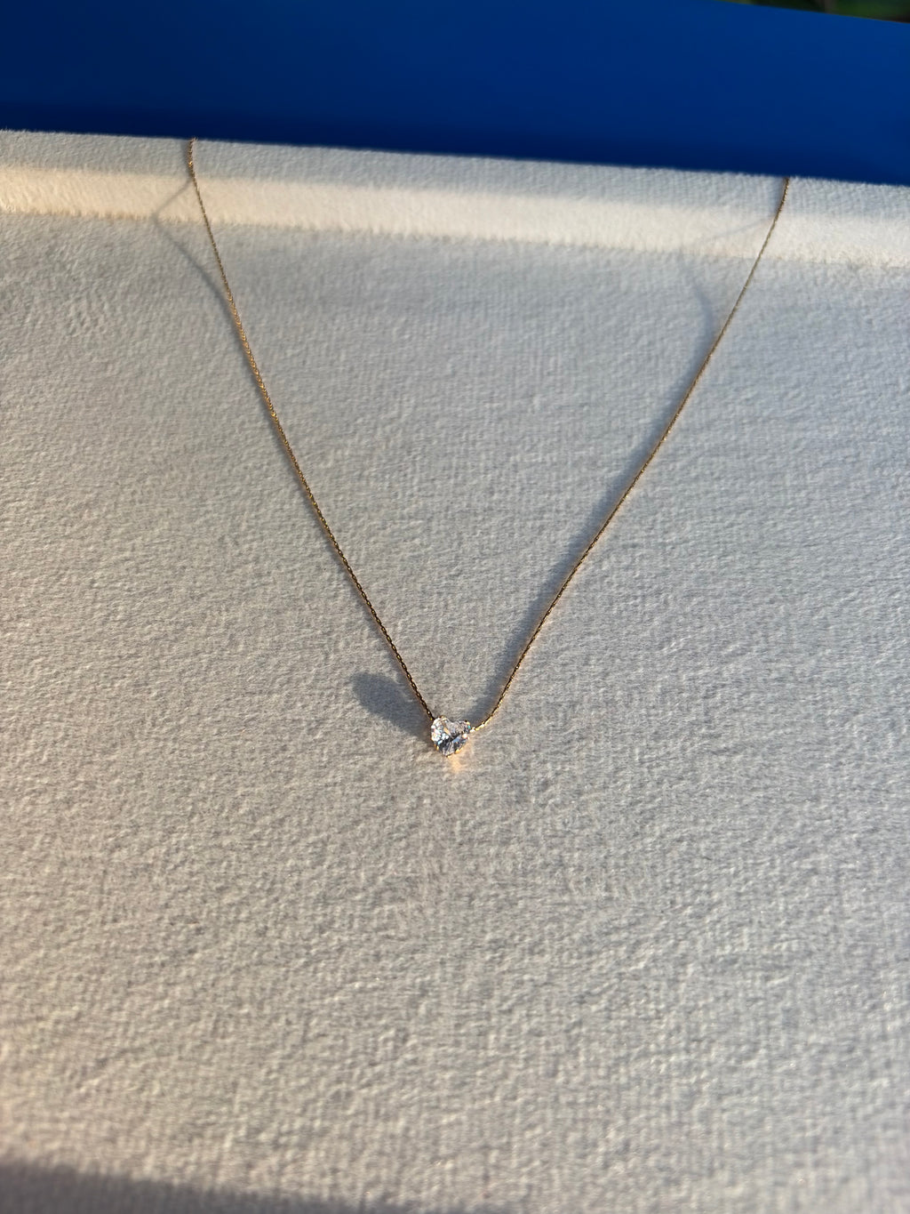 Crystal Heart Solitaire Necklace