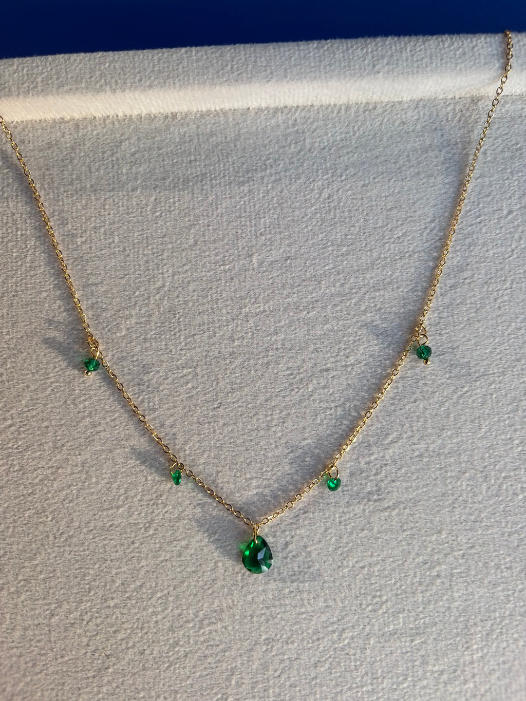 Emerald Raindrop Necklace