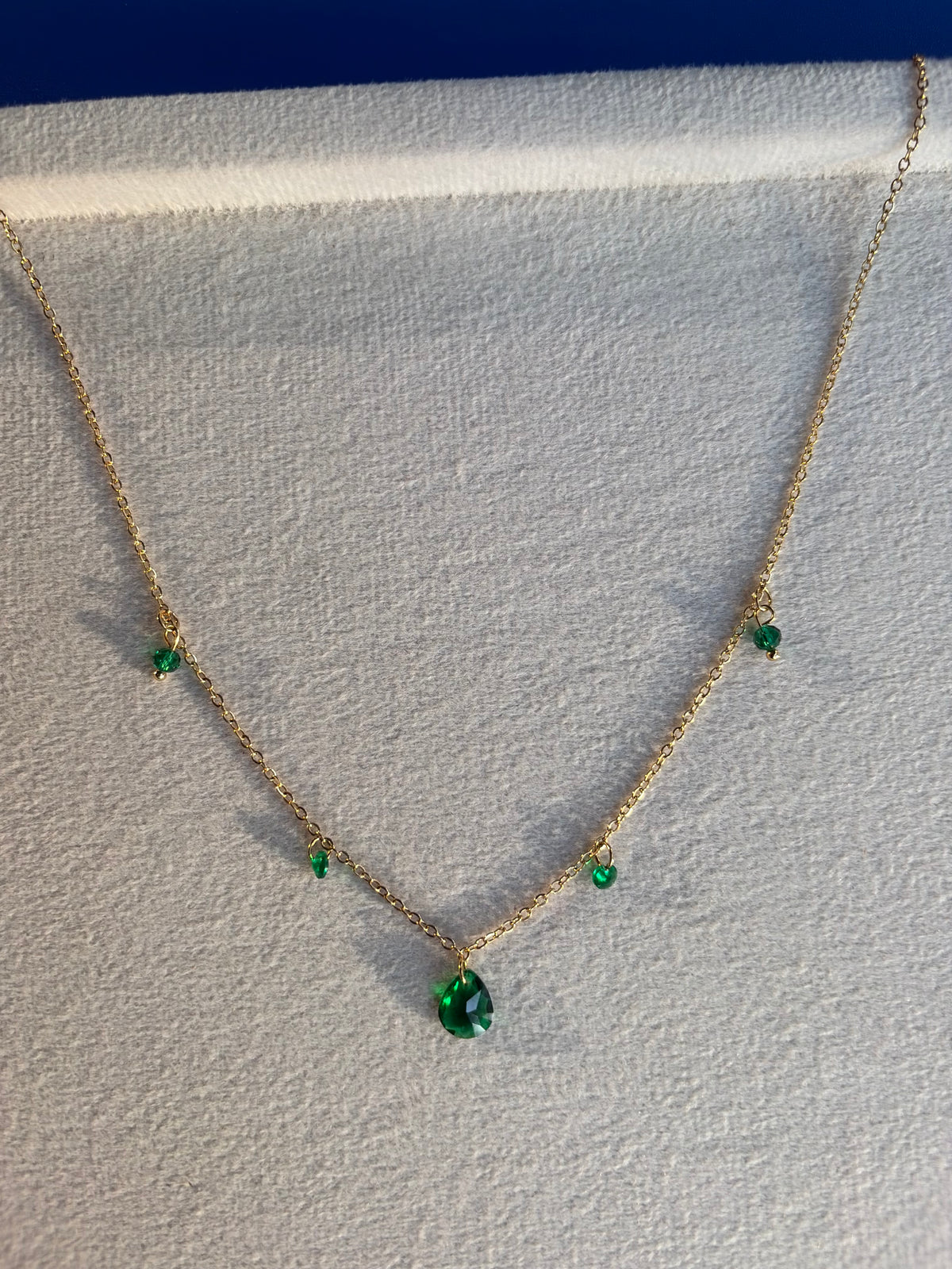 Emerald Raindrop Necklace