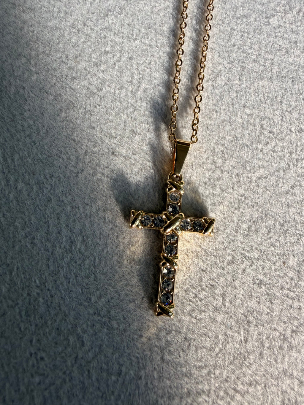 Crystal Pavé Cross Pendant Necklace