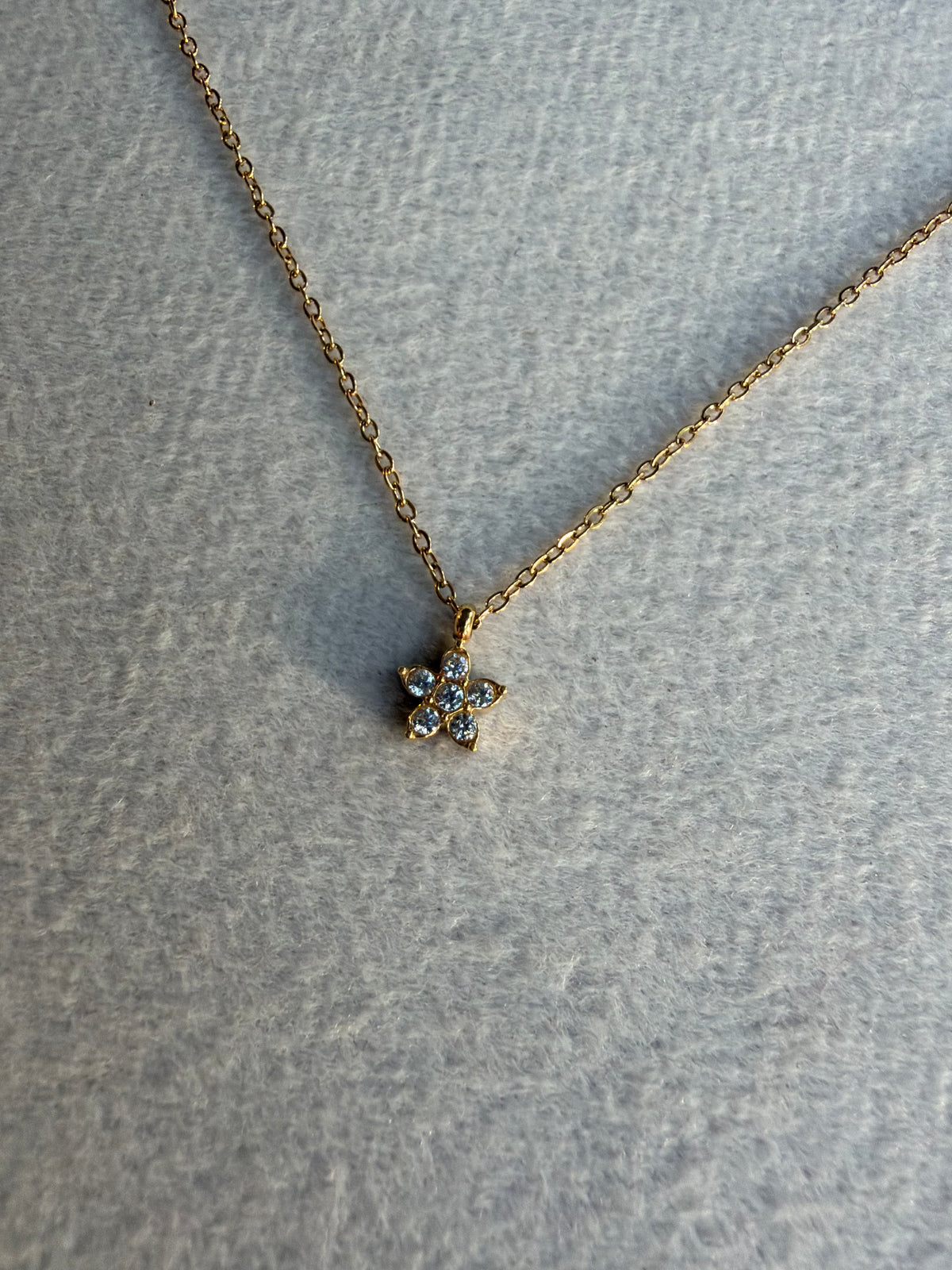 Crystal Flower Pendant Necklace
