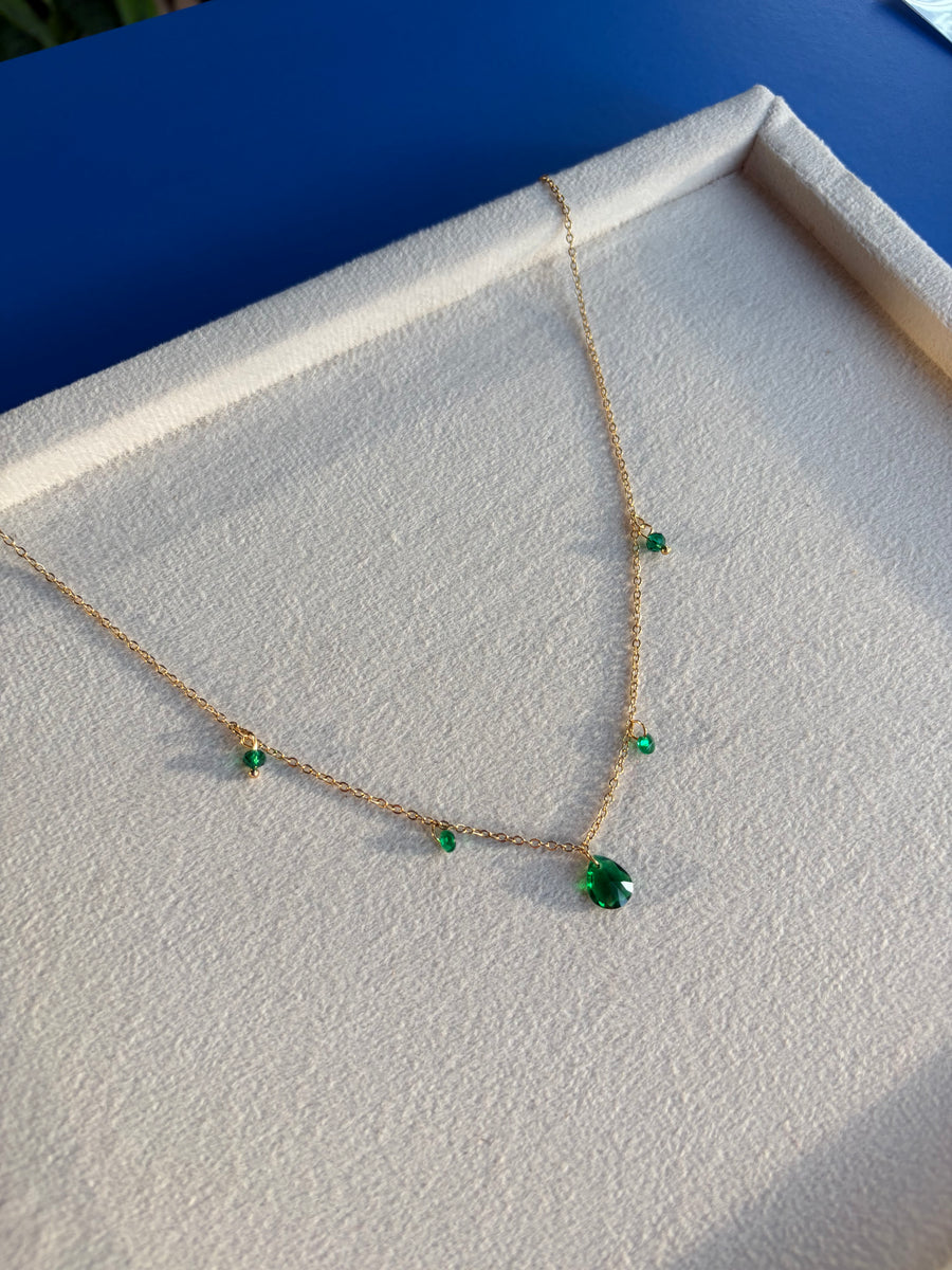 Emerald Raindrop Necklace