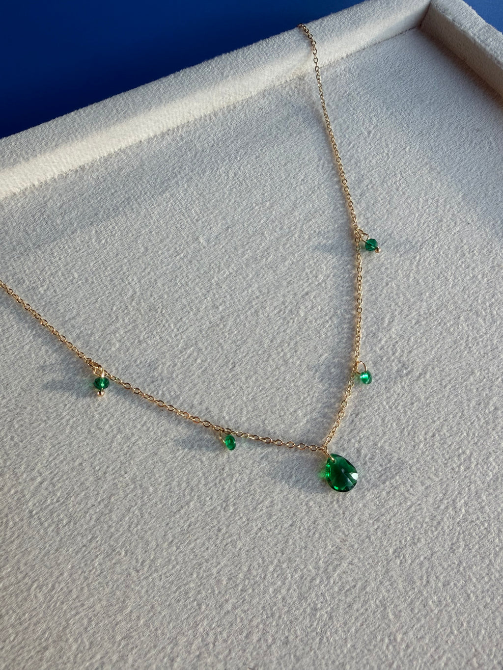 Emerald Raindrop Necklace
