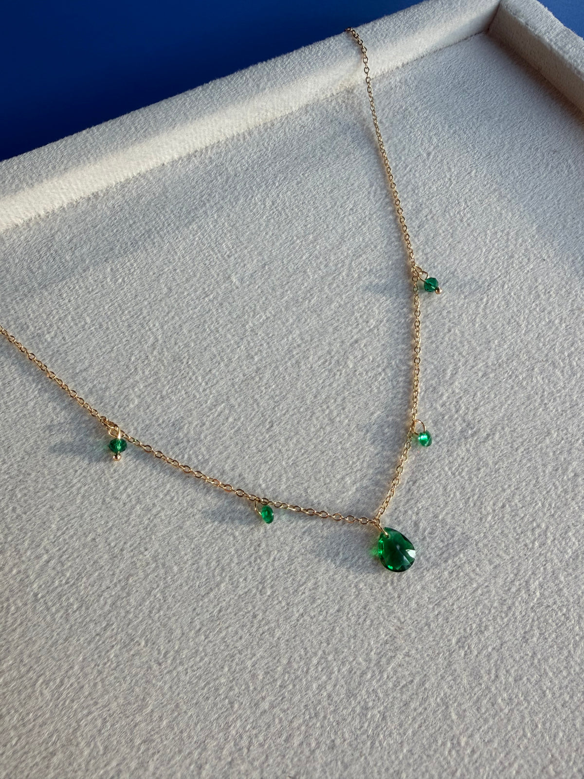 Emerald Raindrop Necklace