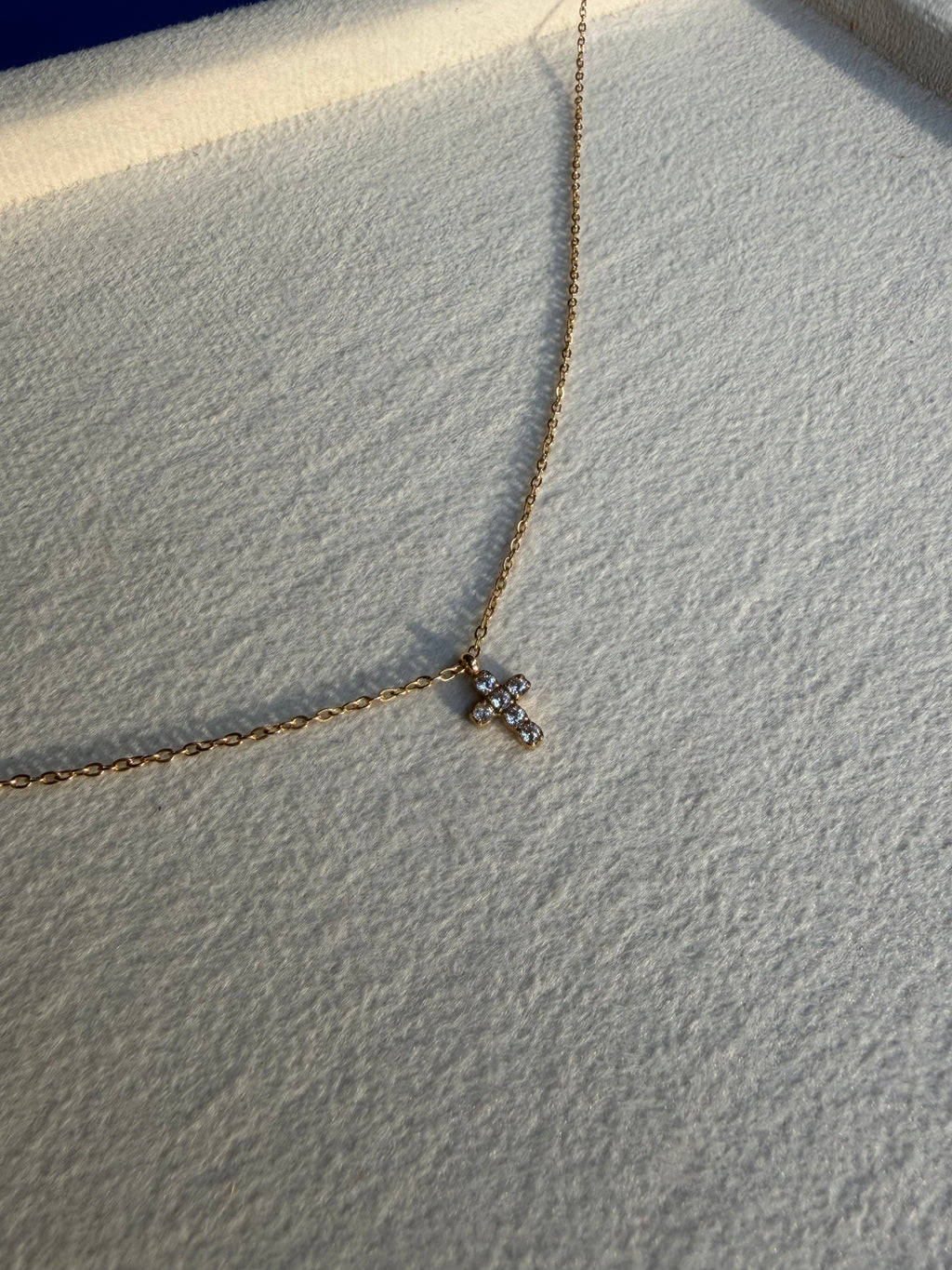 Mini Crystal Cross Pendant Necklace