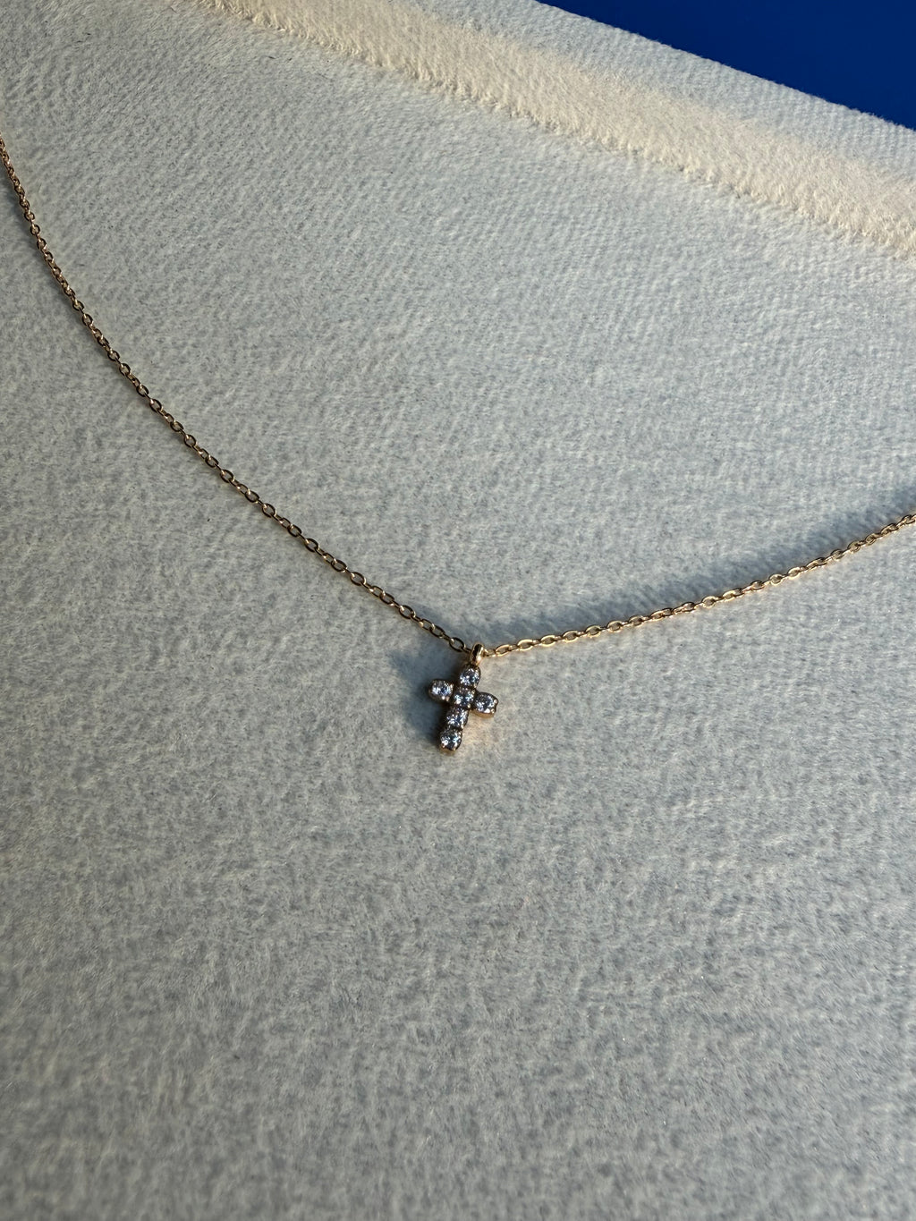 Mini Crystal Cross Pendant Necklace