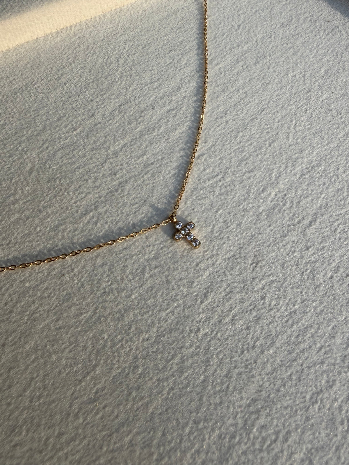 Mini Crystal Cross Pendant Necklace