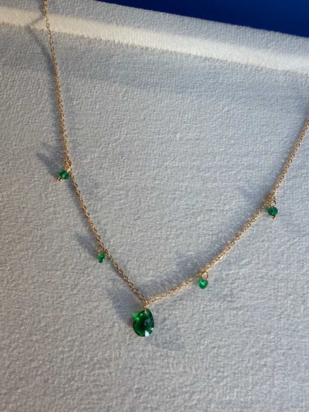 Emerald Raindrop Necklace