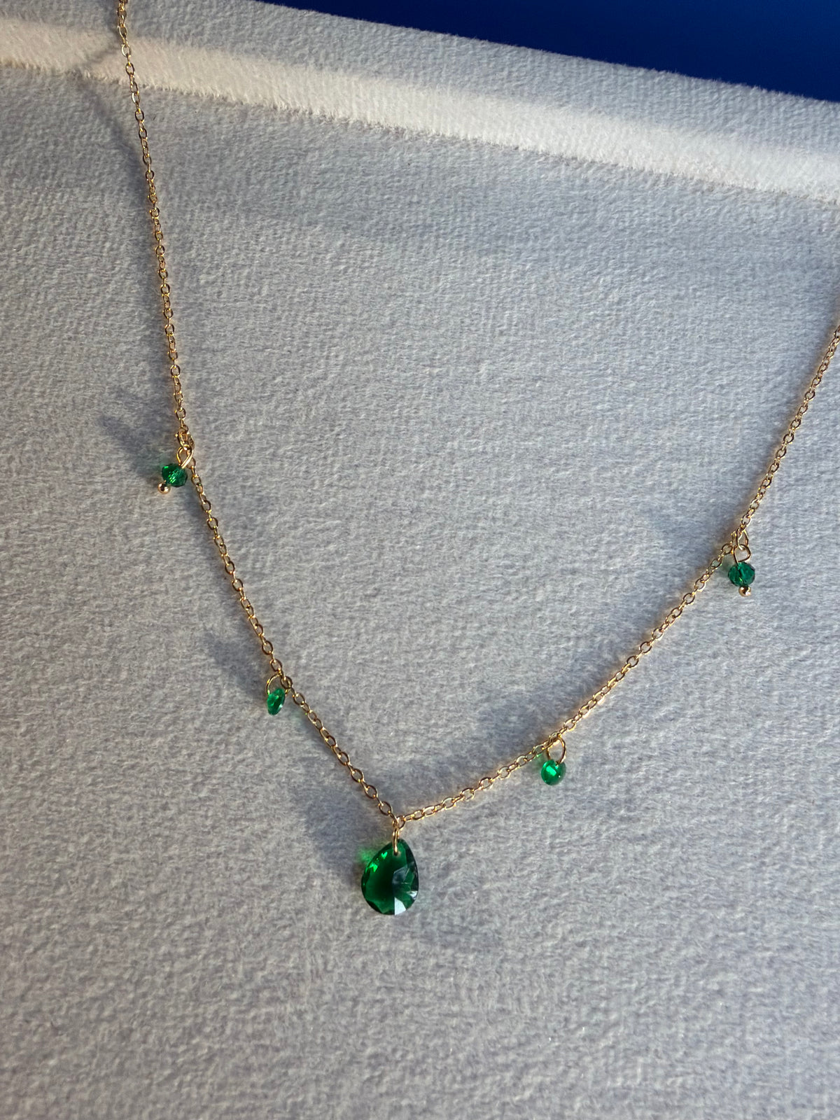 Emerald Raindrop Necklace