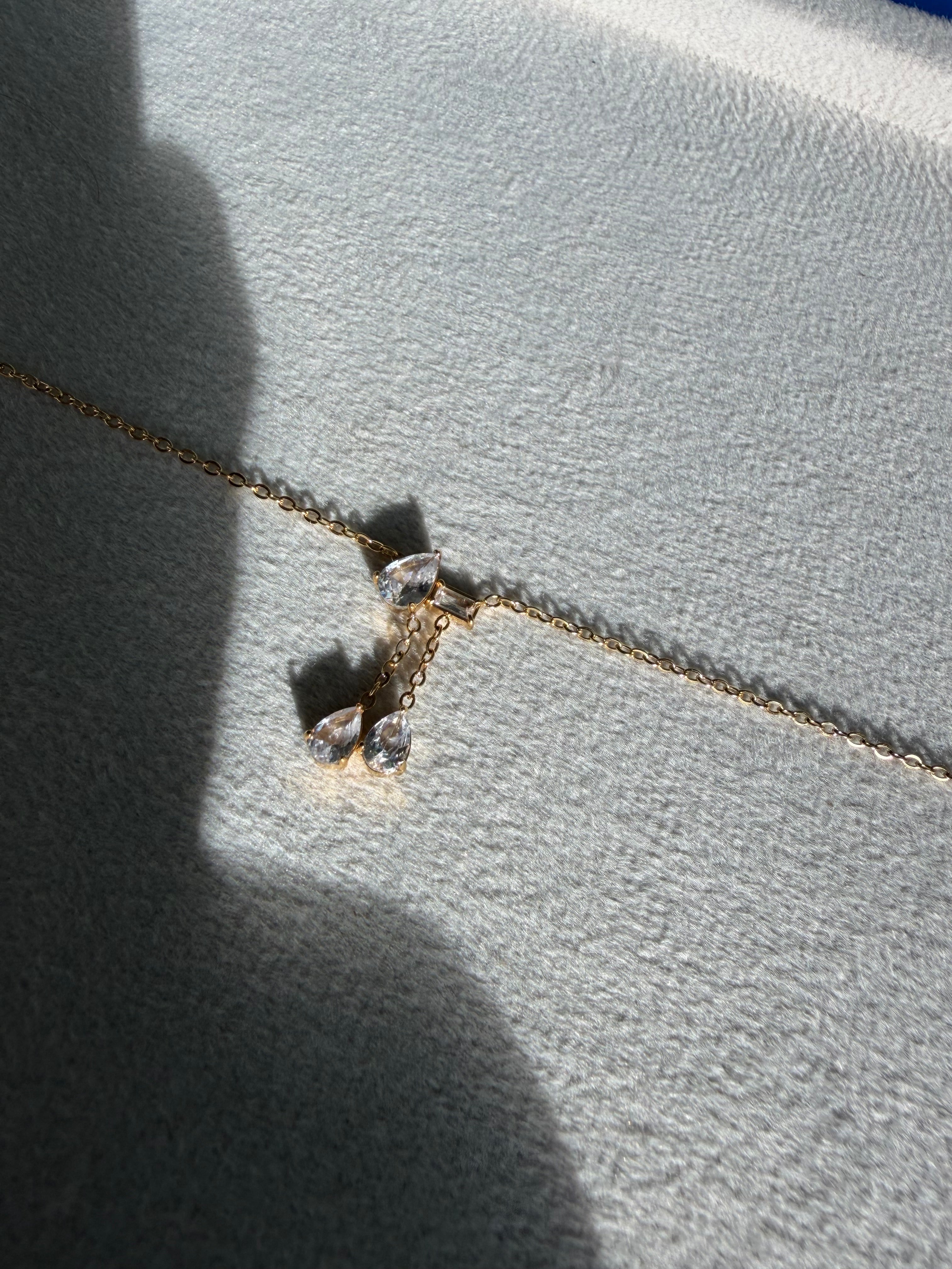 Pear Crystal Drop Neckchain