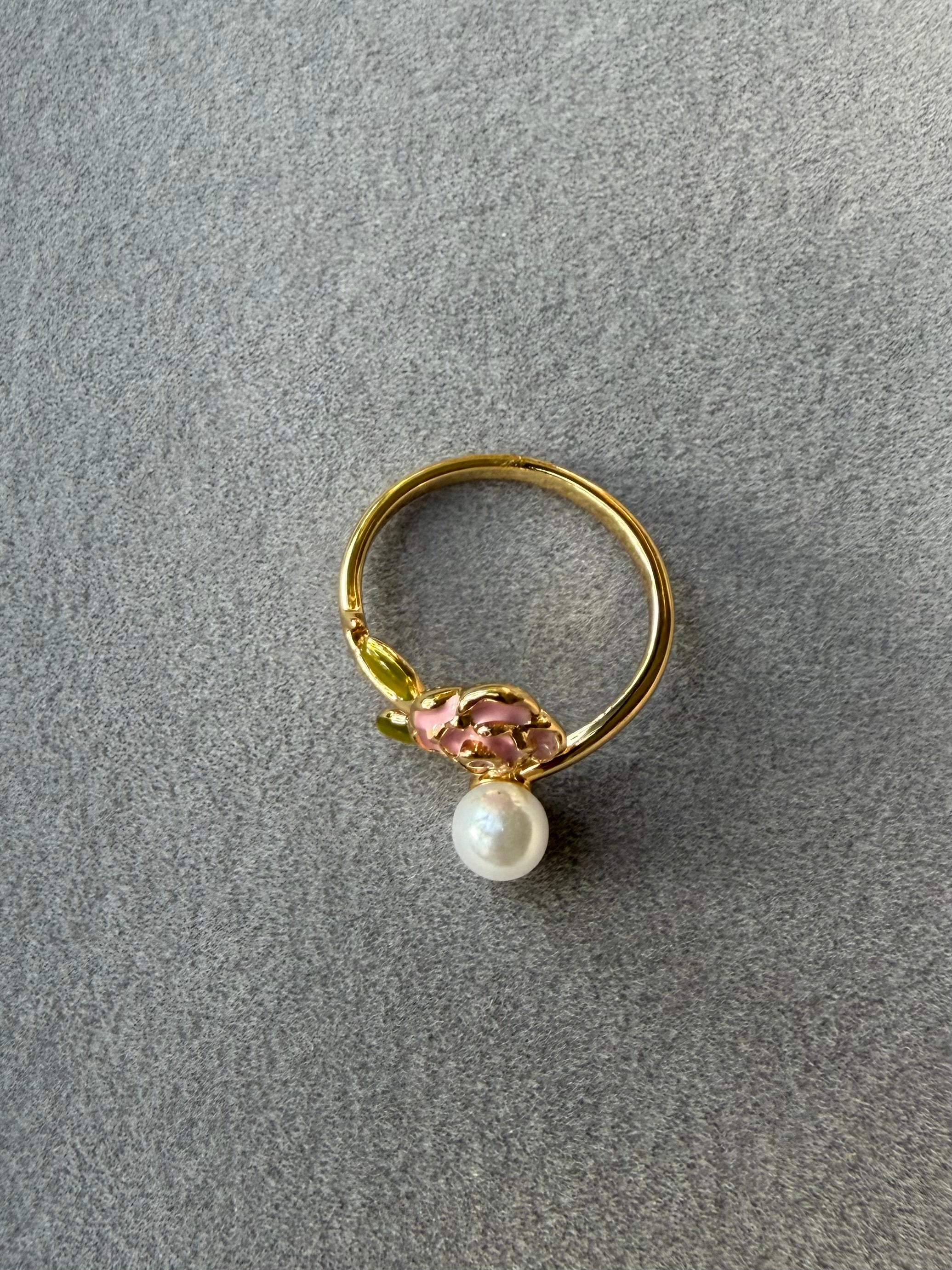 Pink Rose Adjustable Ring