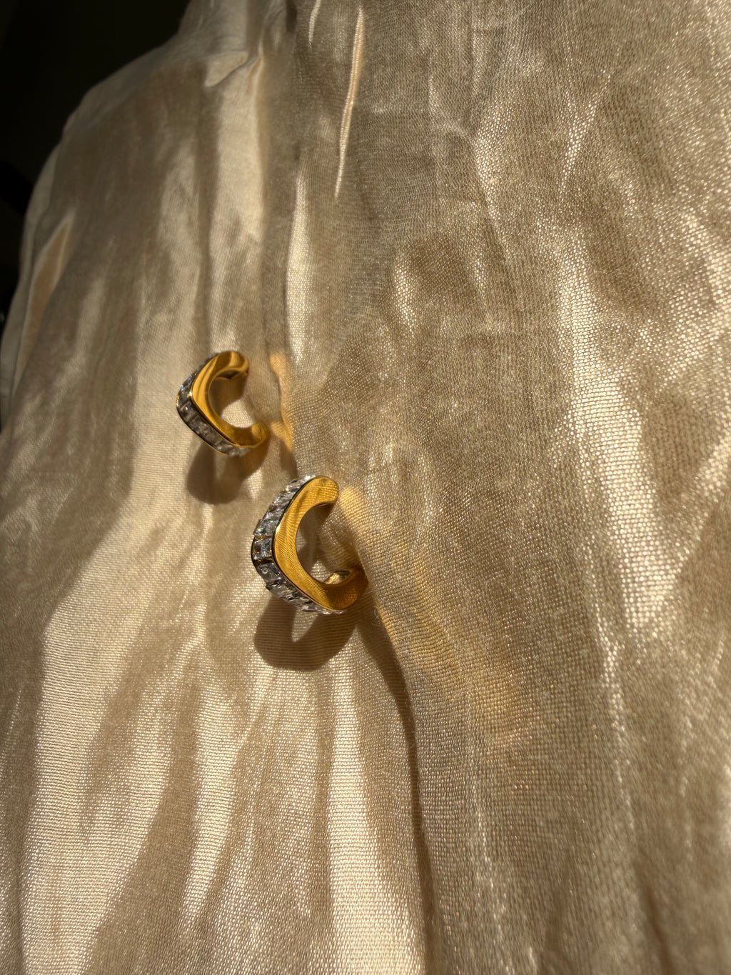 Baguette Crystal Hoop Earrings
