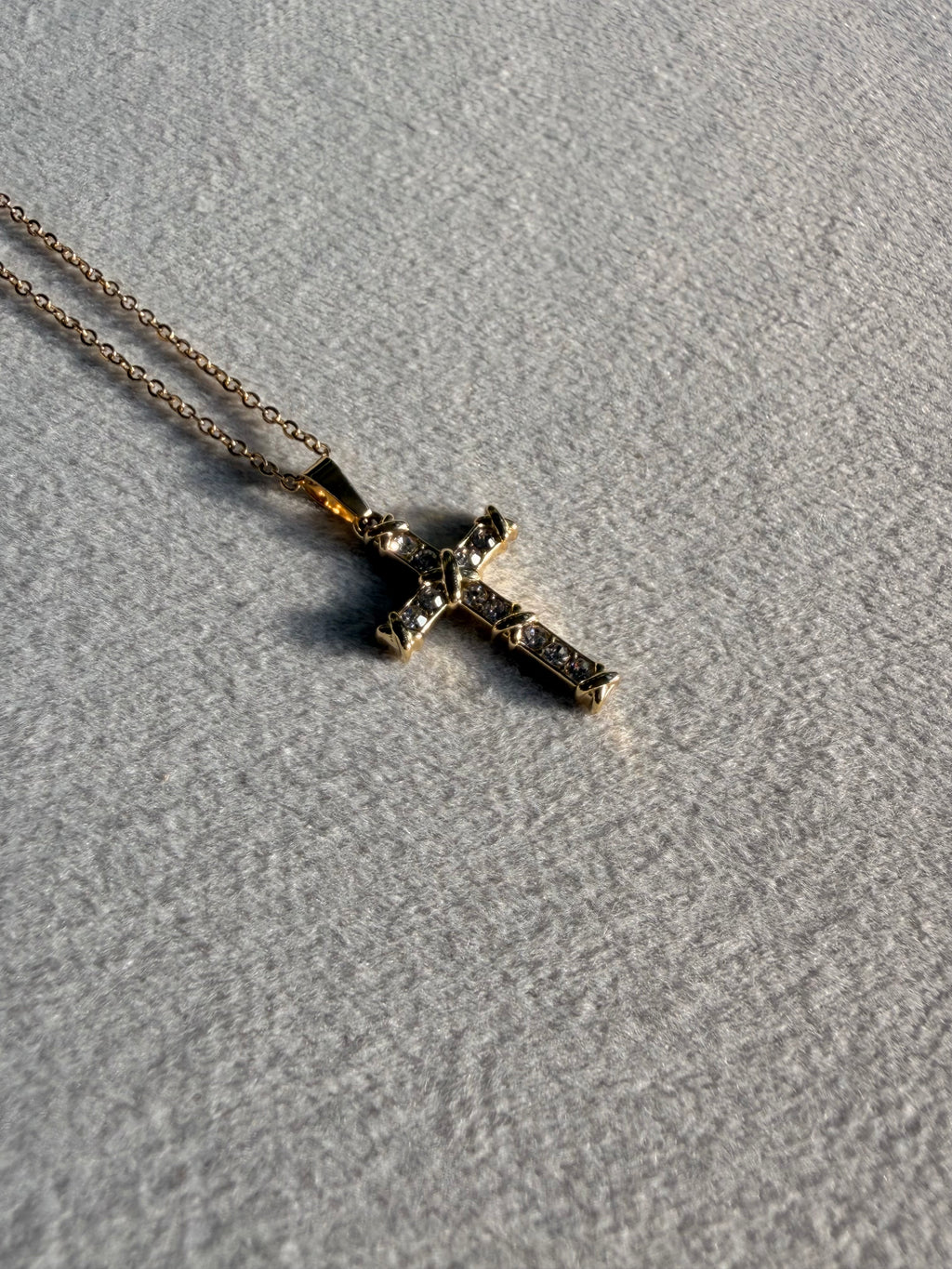Crystal Pavé Cross Pendant Necklace