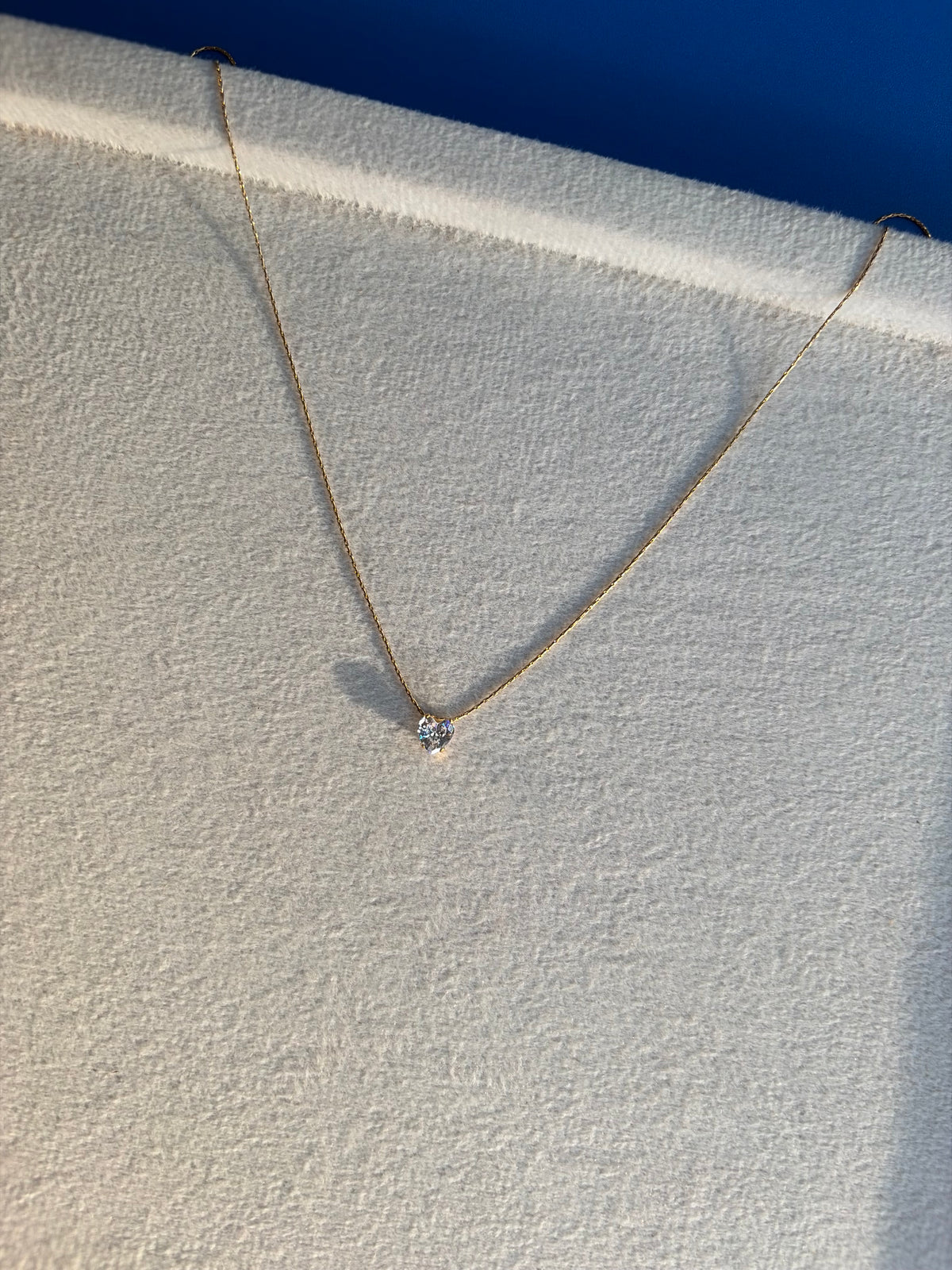 Crystal Heart Solitaire Necklace