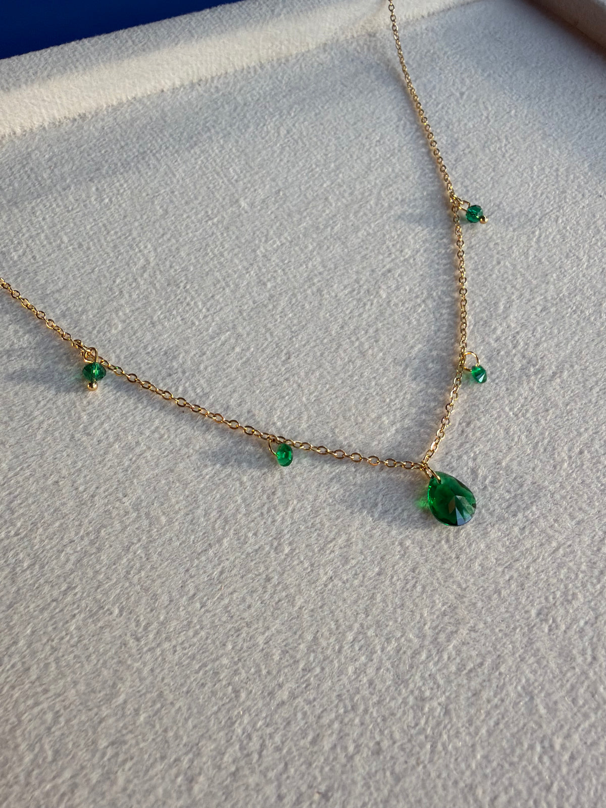 Emerald Raindrop Necklace