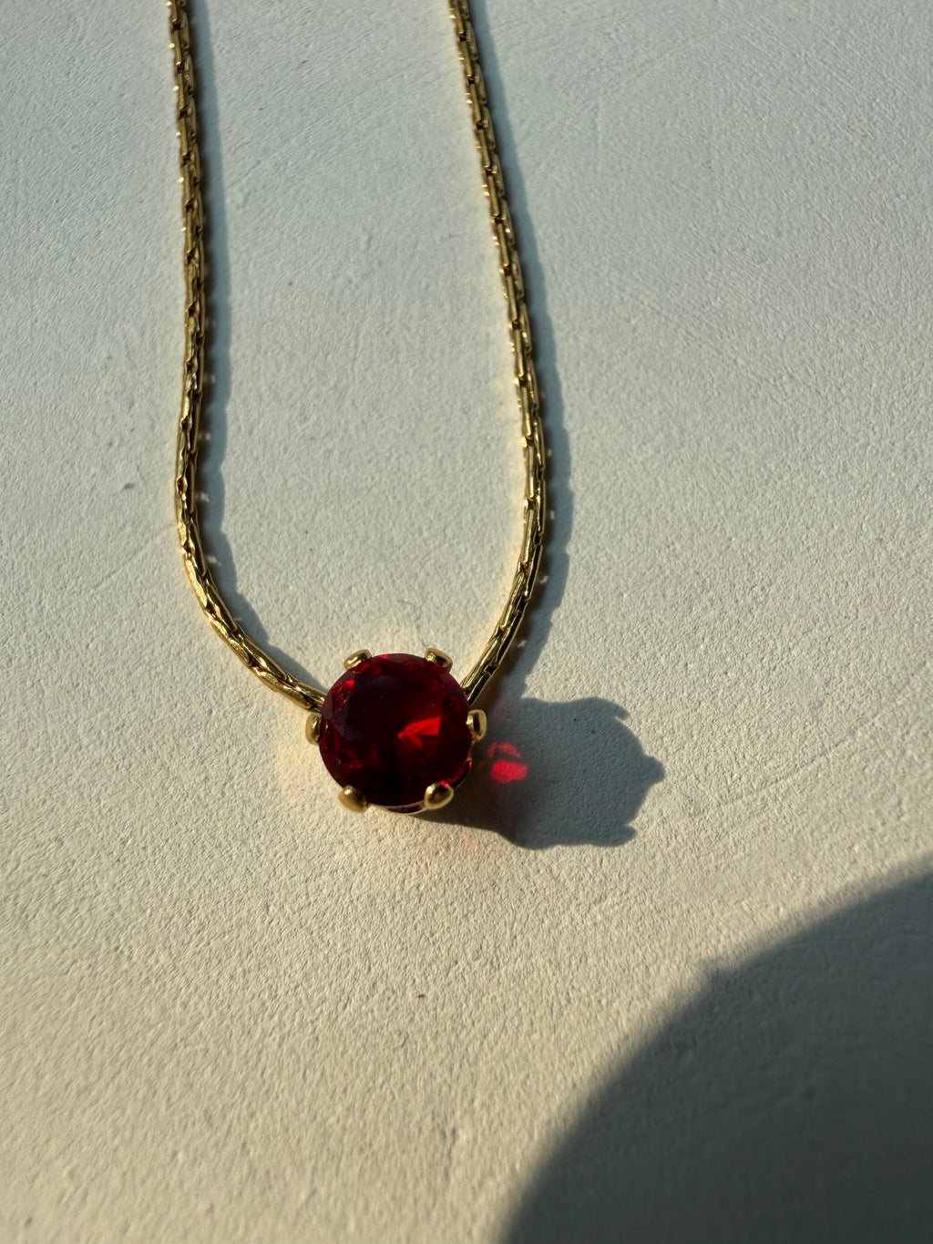 Dainty Red Solitaire neck chain