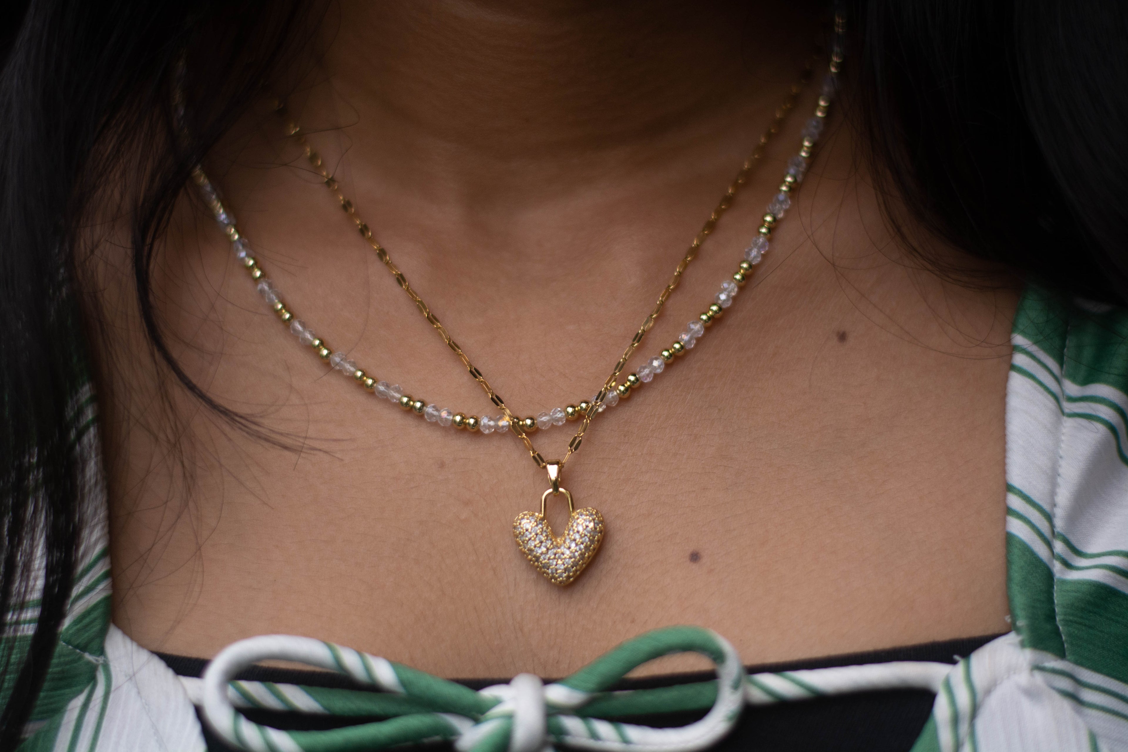 Boho Double Layer Heart Neckchain