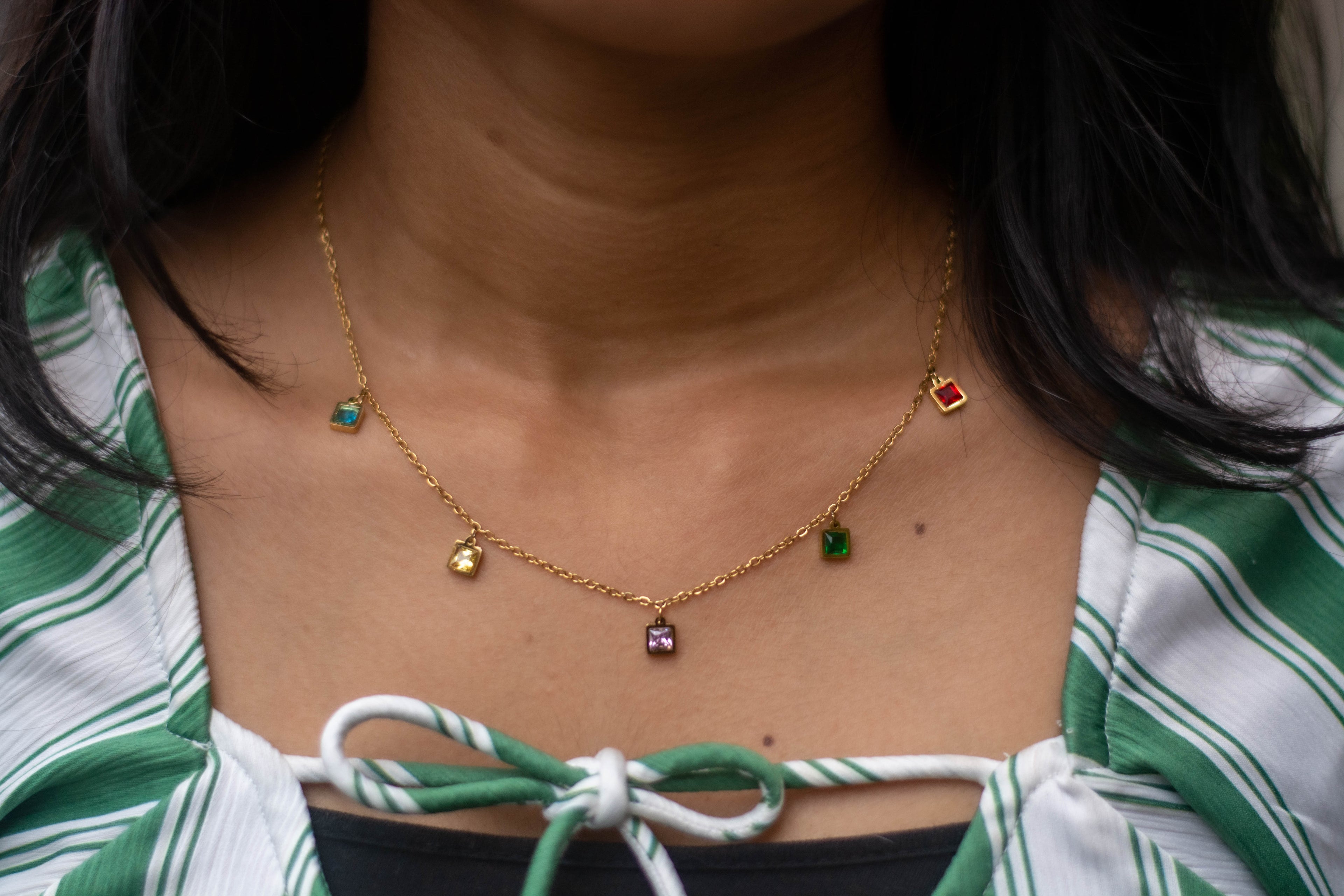 Multi-Stone Charm Neckchain