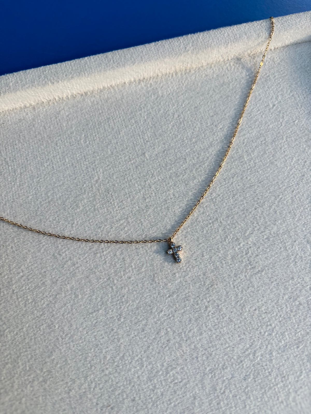 Mini Crystal Cross Pendant Necklace