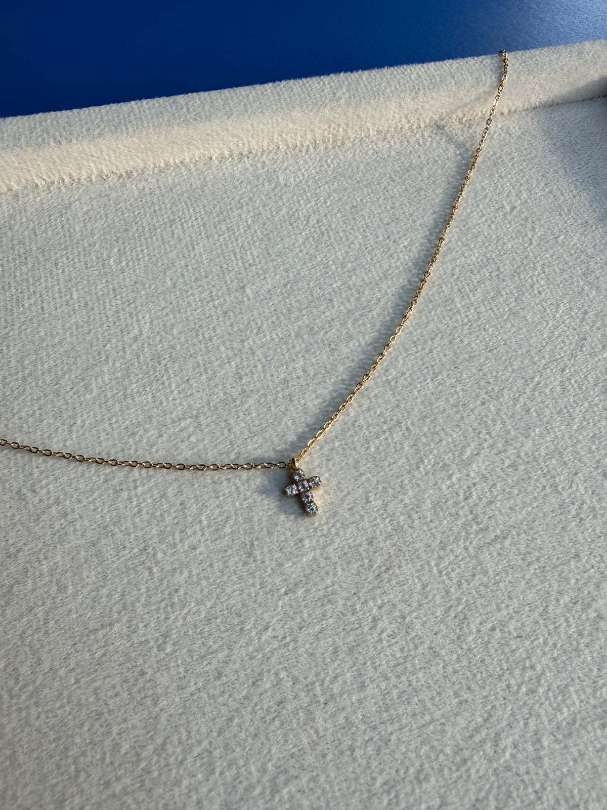 Mini Crystal Cross Pendant Necklace