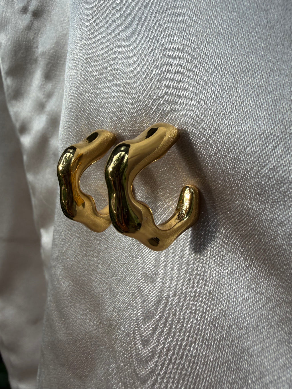 Molten Wave Hoop Earrings