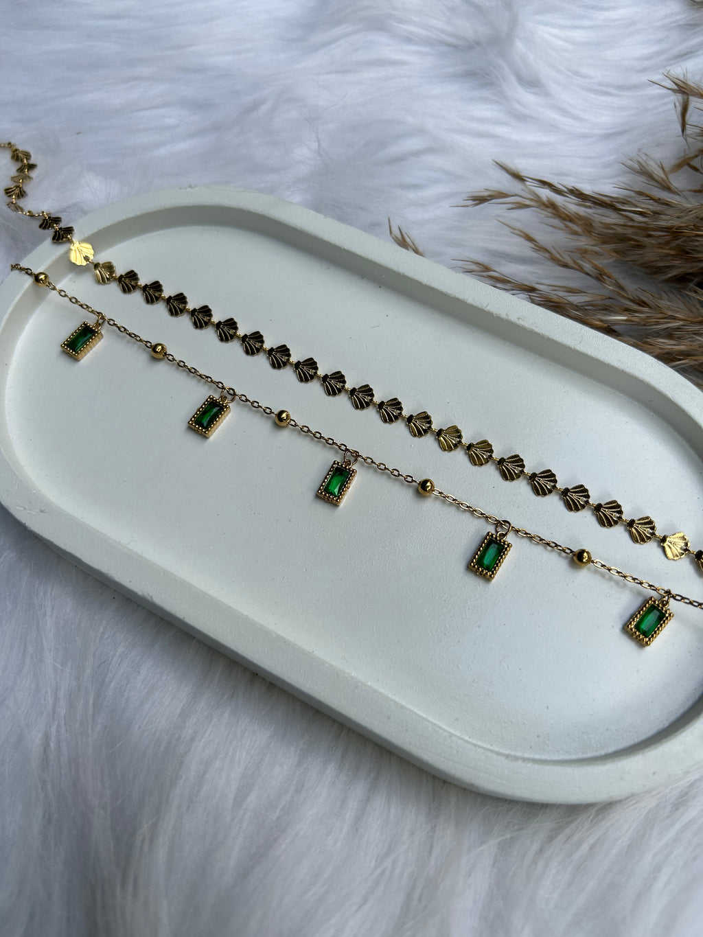 Mother of Emerald Layered Neckchain