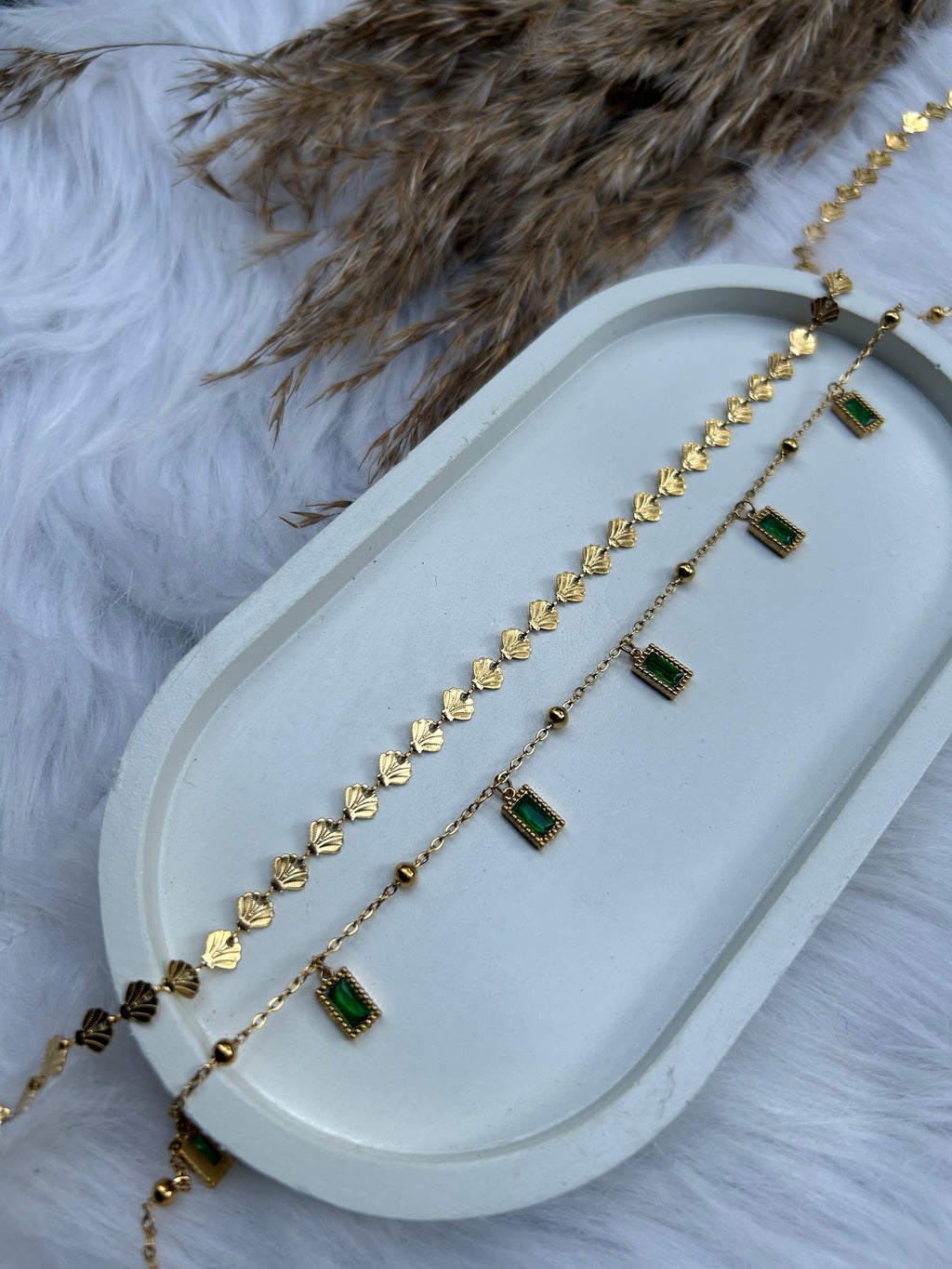 Mother of Emerald Layered Neckchain