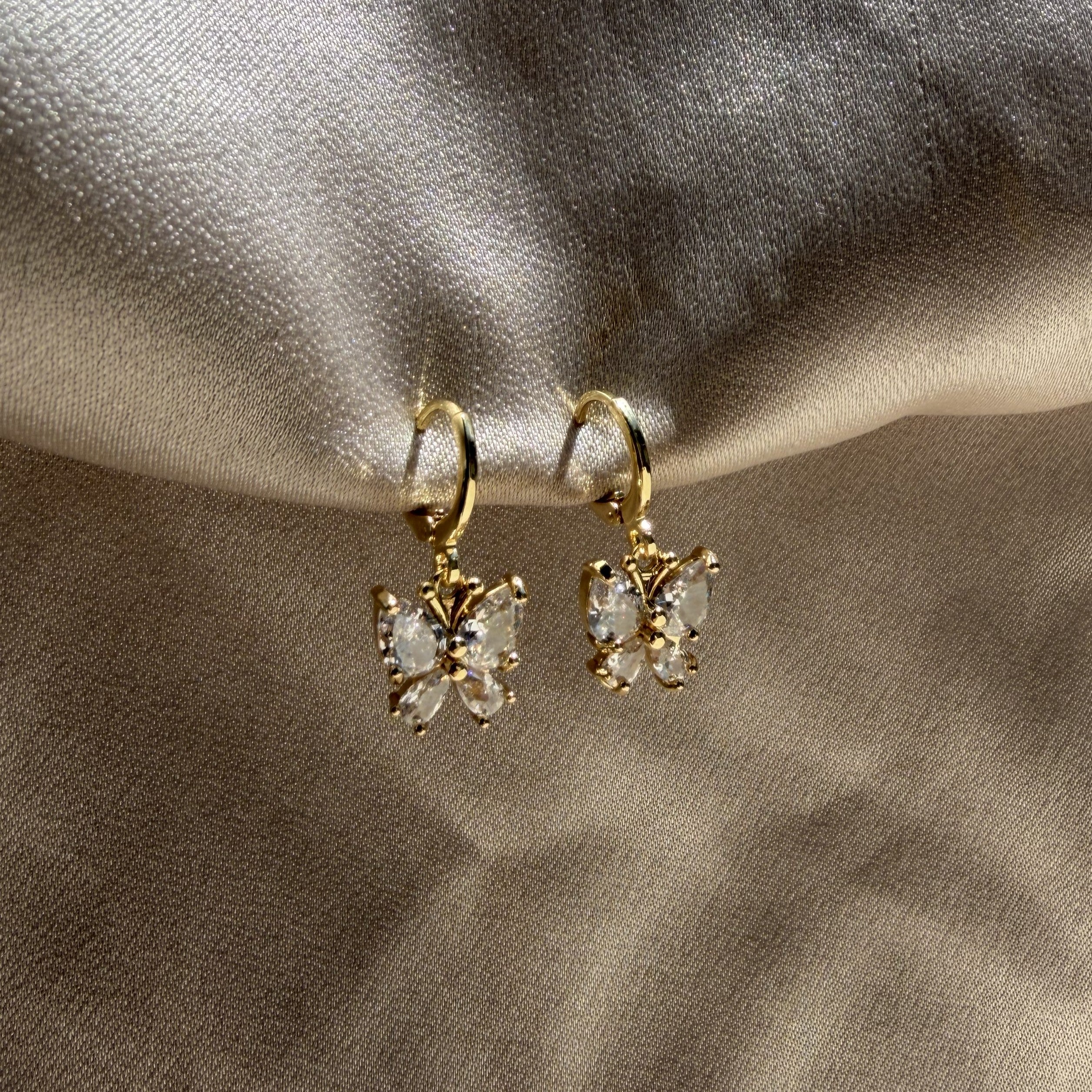 Butterfly for real drop earrings