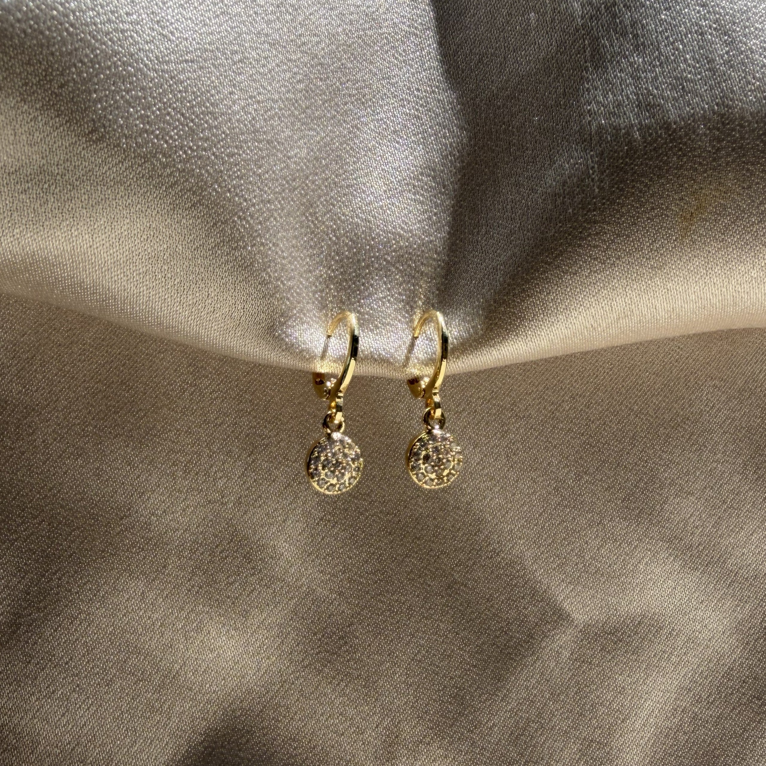 Circle back drop earrings